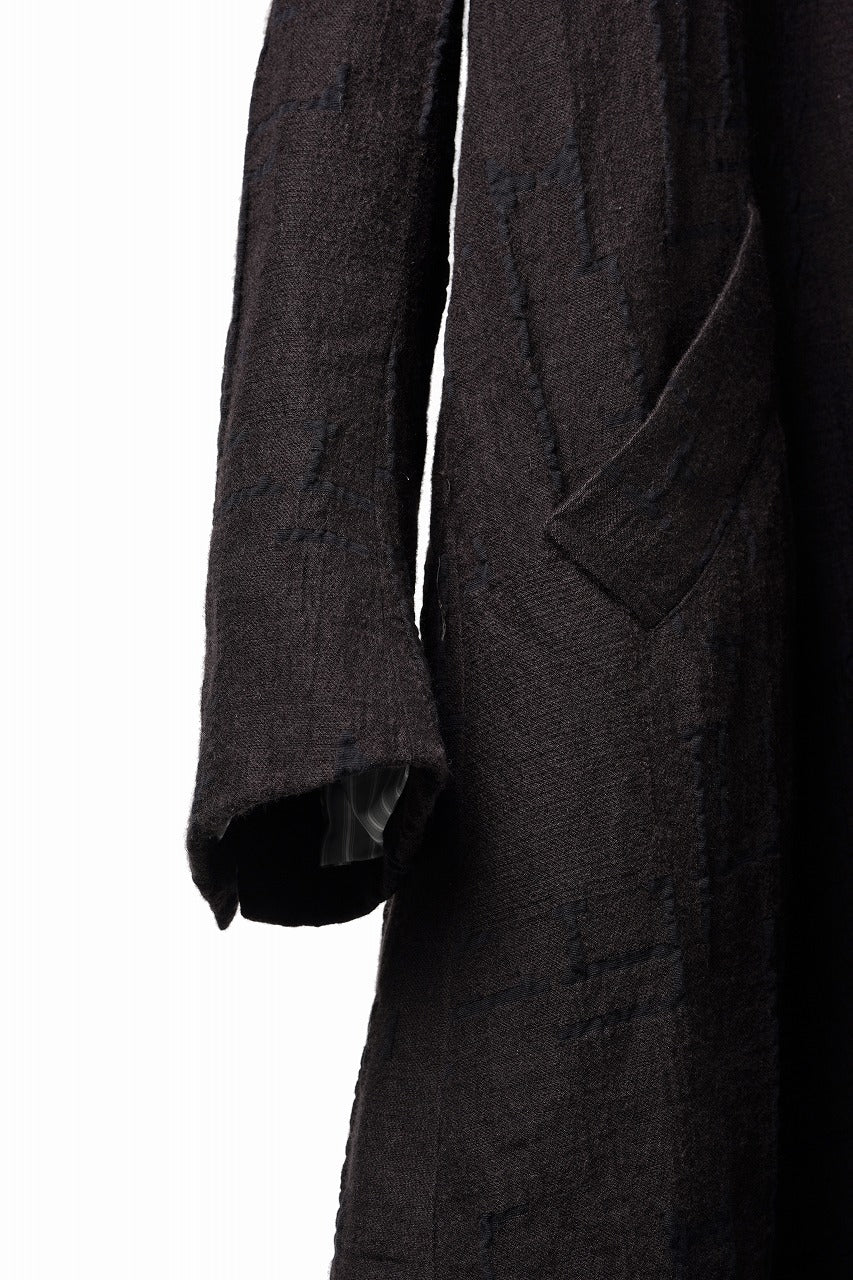 画像をギャラリービューアに読み込む, YUTA MATSUOKA long cook jacket coat / site plan jacquard (dark brown)
