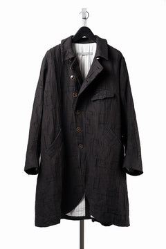 画像をギャラリービューアに読み込む, YUTA MATSUOKA long cook jacket coat / site plan jacquard (dark brown)