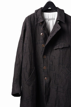 画像をギャラリービューアに読み込む, YUTA MATSUOKA long cook jacket coat / site plan jacquard (dark brown)
