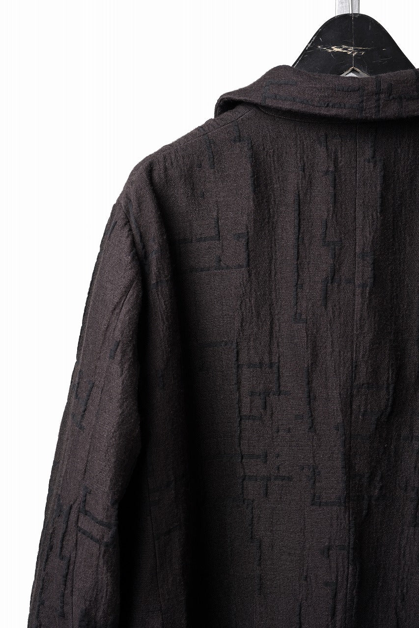 画像をギャラリービューアに読み込む, YUTA MATSUOKA long cook jacket coat / site plan jacquard (dark brown)