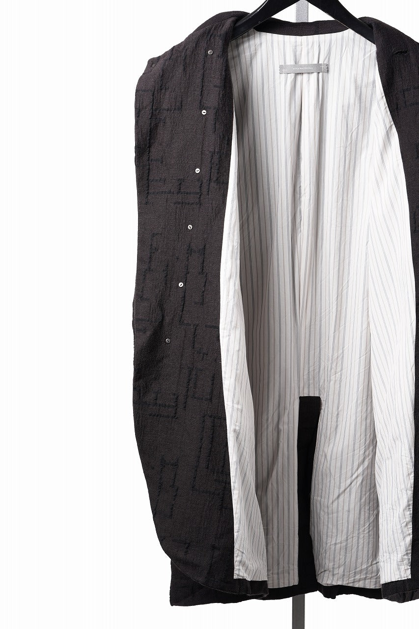 画像をギャラリービューアに読み込む, YUTA MATSUOKA long cook jacket coat / site plan jacquard (dark brown)