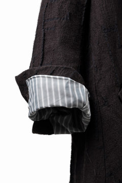 画像をギャラリービューアに読み込む, YUTA MATSUOKA long cook jacket coat / site plan jacquard (dark brown)