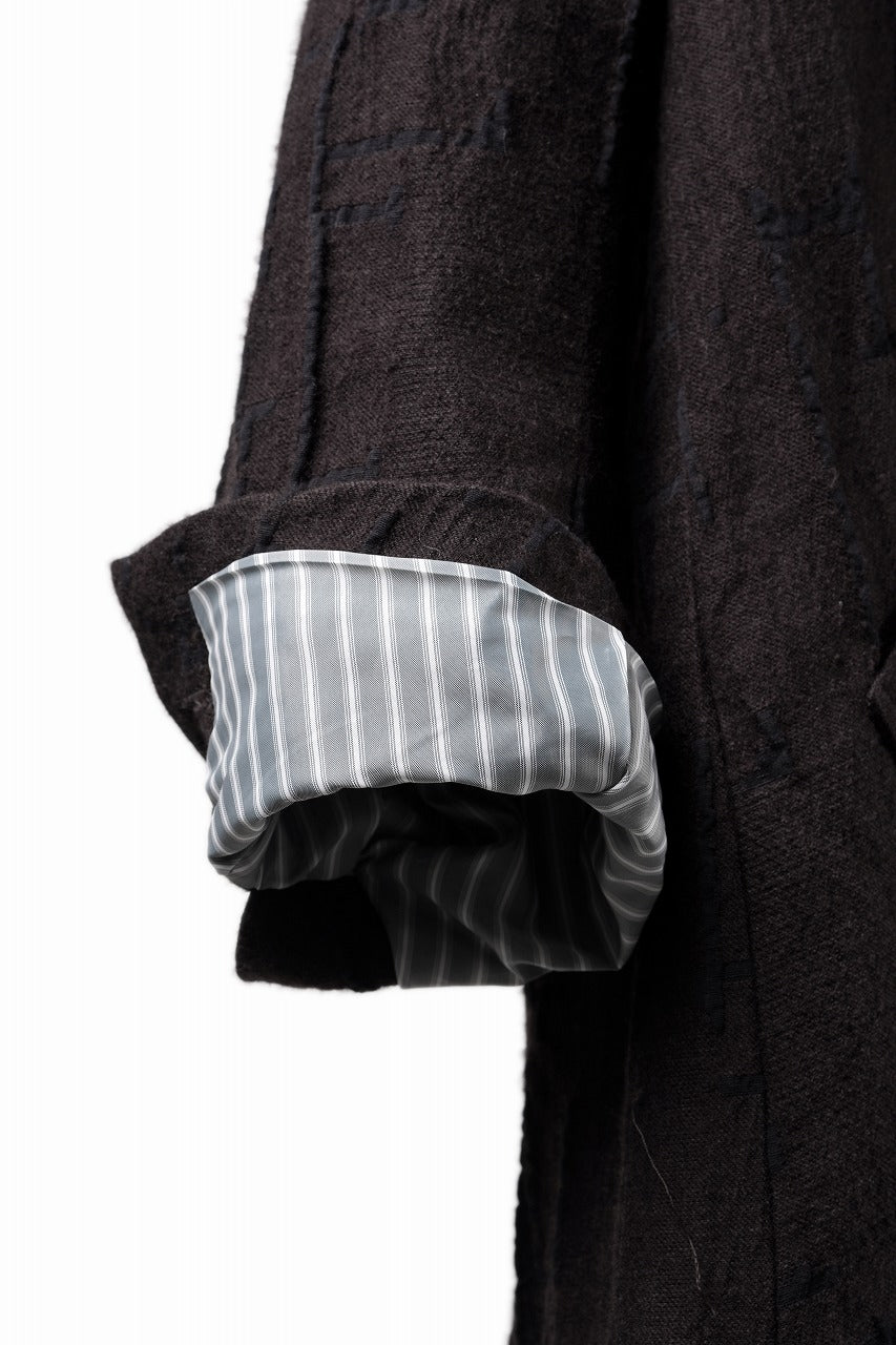 画像をギャラリービューアに読み込む, YUTA MATSUOKA long cook jacket coat / site plan jacquard (dark brown)