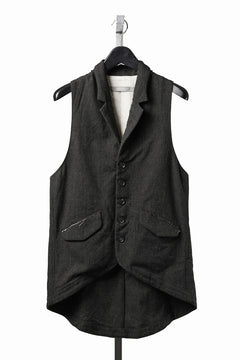 画像をギャラリービューアに読み込む, YUTA MATSUOKA swallowtail vest / mixed color kasuri (charcoal brown)
