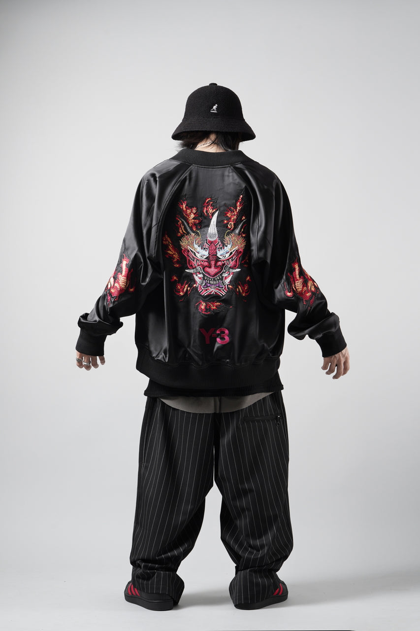 Load image into Gallery viewer, Y-3 Yohji Yamamoto GRAPHICS SOUVENIR JACKET / EMBROIDERY &amp; STRETCH SATIN (BLACK)
