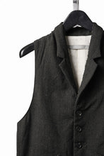 画像をギャラリービューアに読み込む, YUTA MATSUOKA swallowtail vest / mixed color kasuri (charcoal brown)