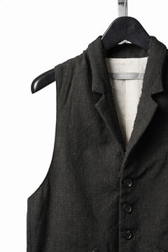 画像をギャラリービューアに読み込む, YUTA MATSUOKA swallowtail vest / mixed color kasuri (charcoal brown)