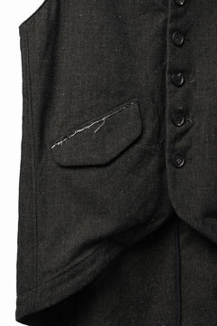 画像をギャラリービューアに読み込む, YUTA MATSUOKA swallowtail vest / mixed color kasuri (charcoal brown)