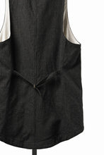 画像をギャラリービューアに読み込む, YUTA MATSUOKA swallowtail vest / mixed color kasuri (charcoal brown)