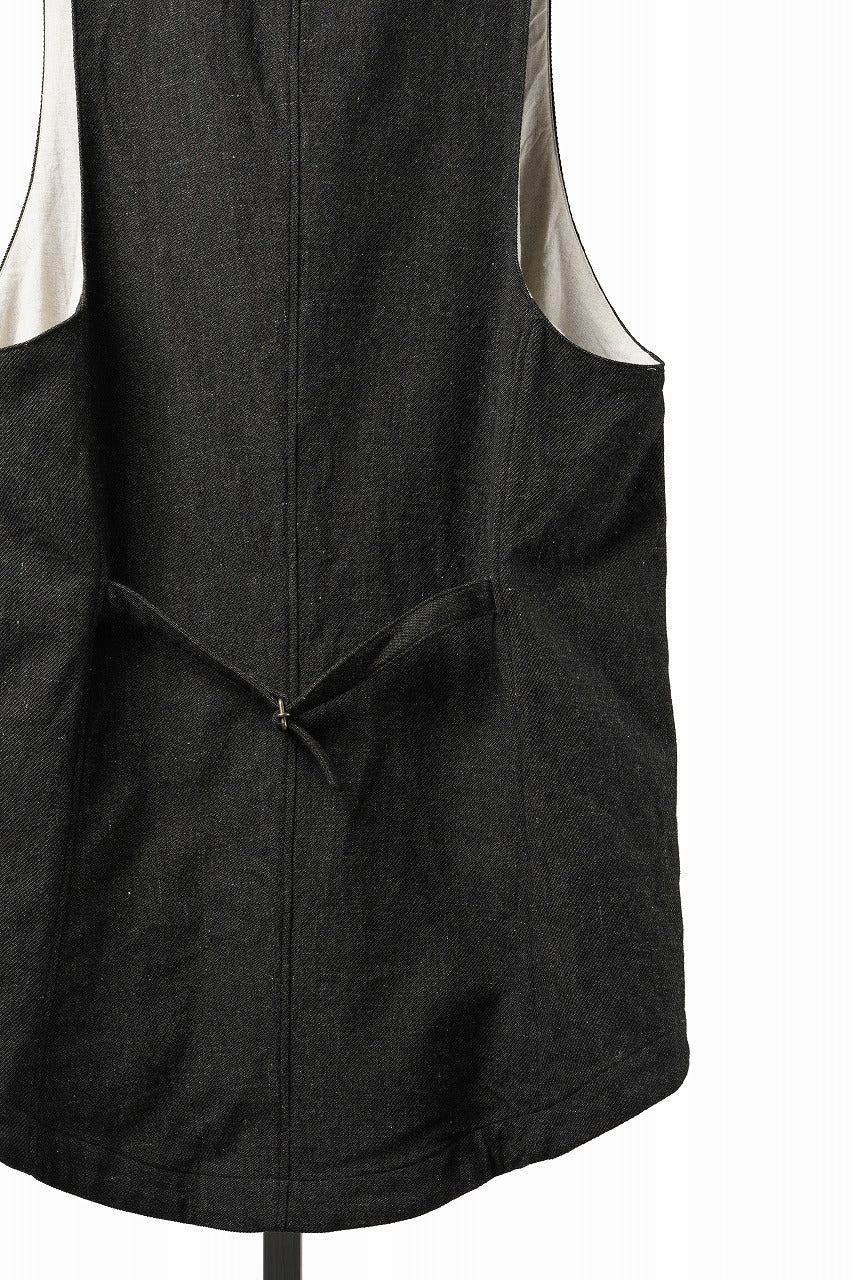 画像をギャラリービューアに読み込む, YUTA MATSUOKA swallowtail vest / mixed color kasuri (charcoal brown)