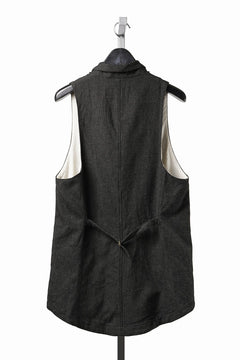 画像をギャラリービューアに読み込む, YUTA MATSUOKA swallowtail vest / mixed color kasuri (charcoal brown)