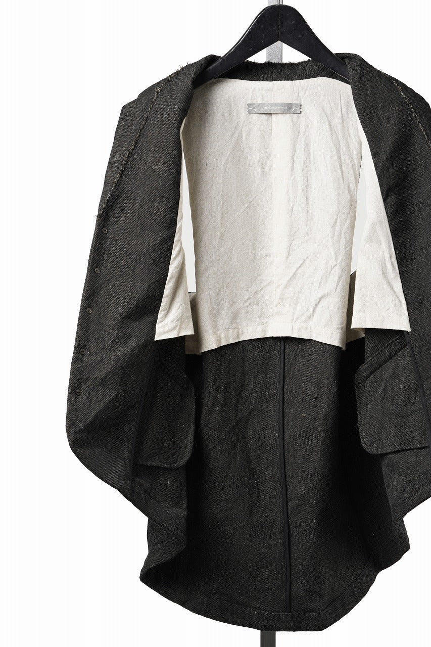 画像をギャラリービューアに読み込む, YUTA MATSUOKA swallowtail vest / mixed color kasuri (charcoal brown)