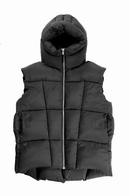 thom/krom BIG HOODIE OVERSIZED VEST / WARM PUFFER (BLACK)