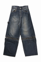 Load image into Gallery viewer, ISABEL BENENATO Wide Jeans with Zip &amp; Tartan detail (DENIM)