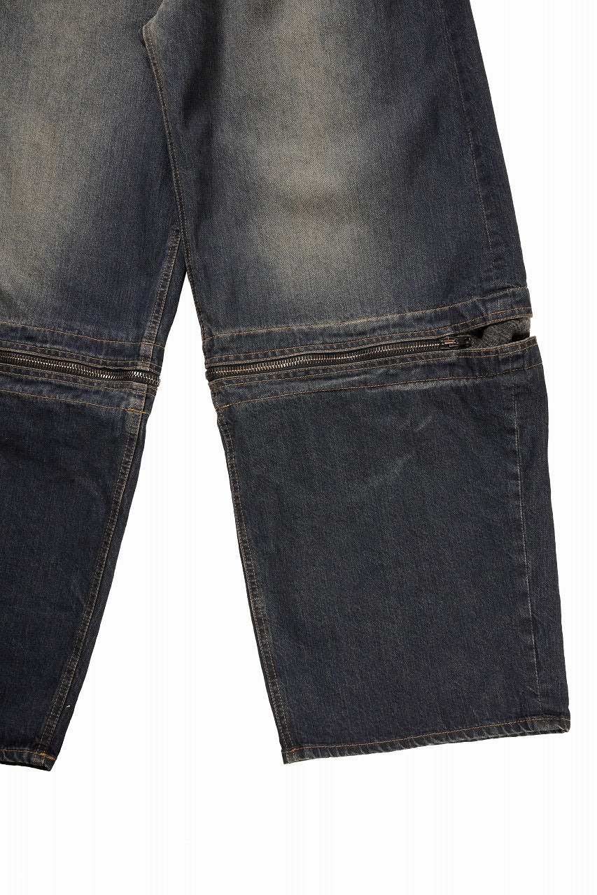 Load image into Gallery viewer, ISABEL BENENATO Wide Jeans with Zip &amp; Tartan detail (DENIM)