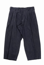 Load image into Gallery viewer, Y's for men INK-DYED HOUNDSTOOTH 12 TUCKS PANTS (BLUE)