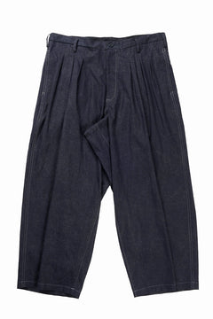 Load image into Gallery viewer, Y's for men INK-DYED HOUNDSTOOTH 12 TUCKS PANTS (BLUE)