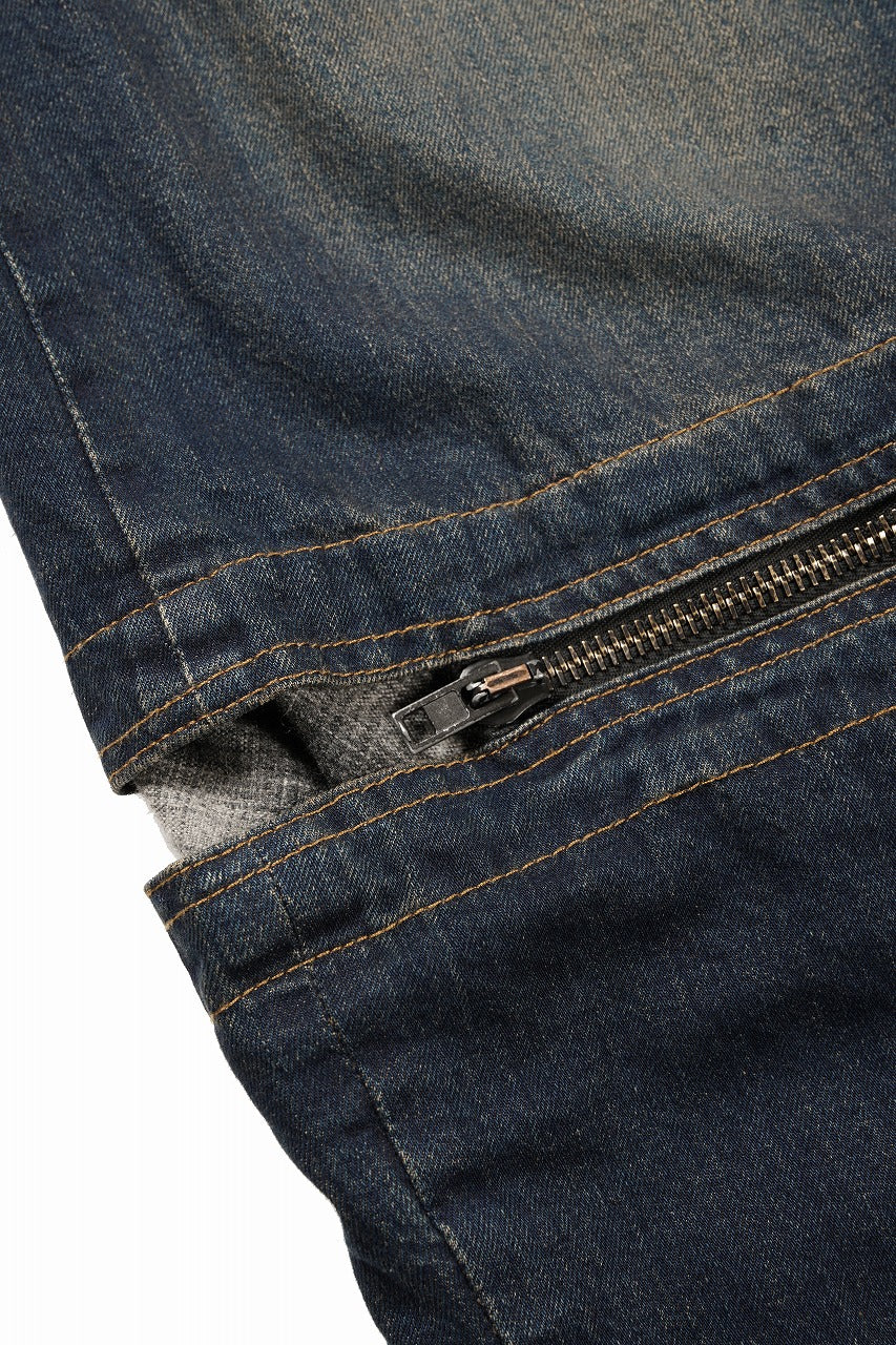 Load image into Gallery viewer, ISABEL BENENATO Wide Jeans with Zip &amp; Tartan detail (DENIM)