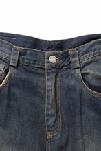 Load image into Gallery viewer, ISABEL BENENATO Wide Jeans with Zip &amp; Tartan detail (DENIM)