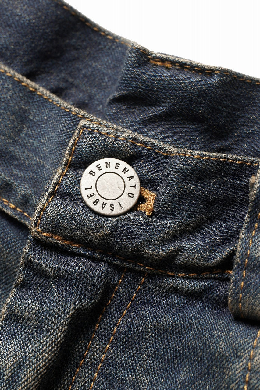 Load image into Gallery viewer, ISABEL BENENATO Wide Jeans with Zip &amp; Tartan detail (DENIM)
