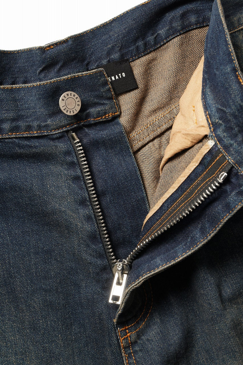 Load image into Gallery viewer, ISABEL BENENATO Wide Jeans with Zip &amp; Tartan detail (DENIM)