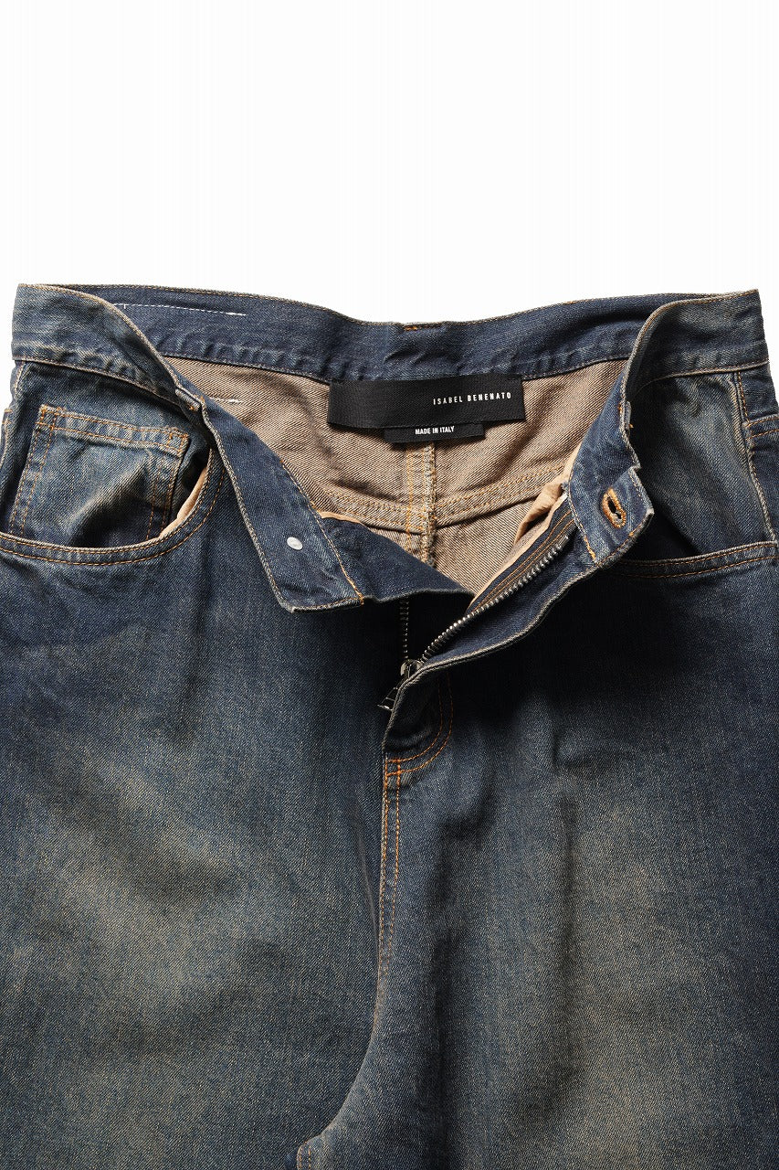 Load image into Gallery viewer, ISABEL BENENATO Wide Jeans with Zip &amp; Tartan detail (DENIM)