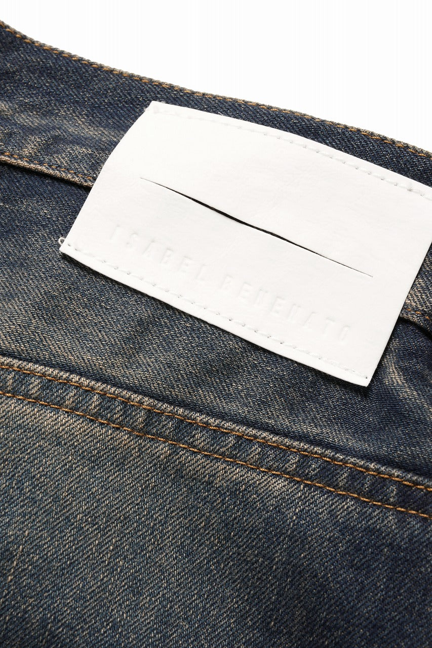 Load image into Gallery viewer, ISABEL BENENATO Wide Jeans with Zip &amp; Tartan detail (DENIM)
