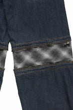 Load image into Gallery viewer, ISABEL BENENATO Wide Jeans with Zip &amp; Tartan detail (DENIM)