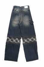 Load image into Gallery viewer, ISABEL BENENATO Wide Jeans with Zip &amp; Tartan detail (DENIM)