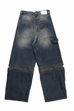 Load image into Gallery viewer, ISABEL BENENATO Wide Jeans with Zip &amp; Tartan detail (DENIM)