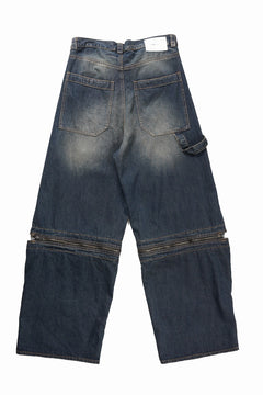 Load image into Gallery viewer, ISABEL BENENATO Wide Jeans with Zip &amp; Tartan detail (DENIM)