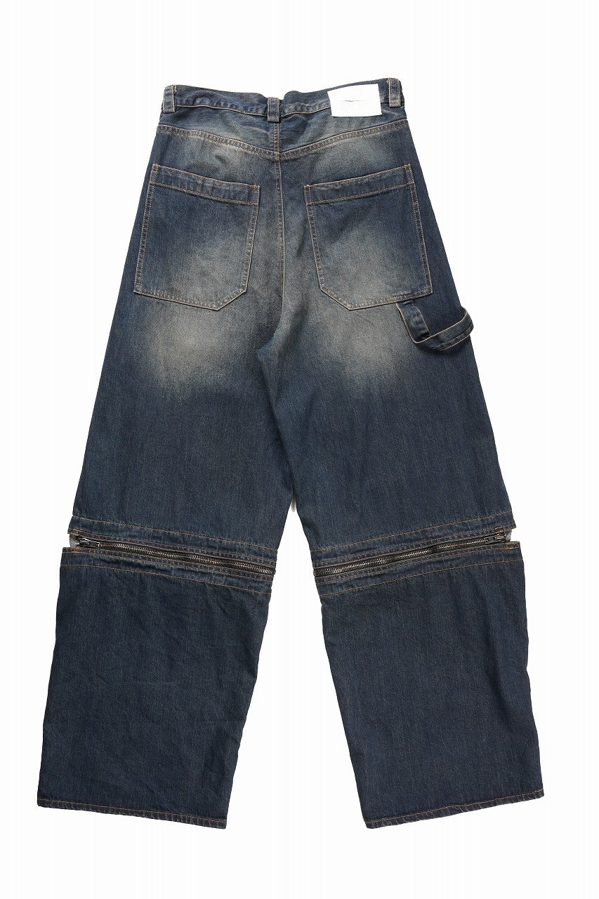 Load image into Gallery viewer, ISABEL BENENATO Wide Jeans with Zip &amp; Tartan detail (DENIM)