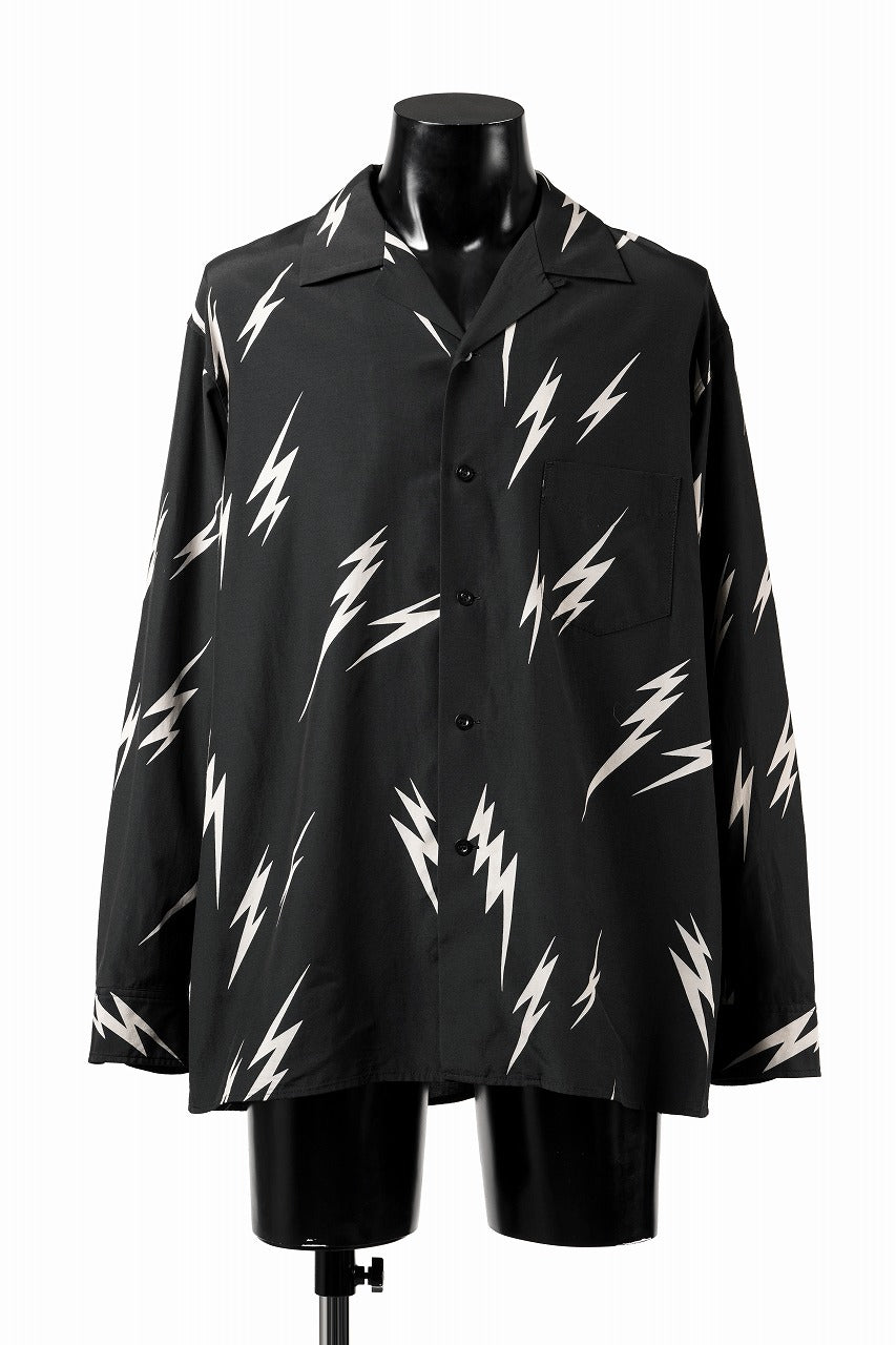 Load image into Gallery viewer, Y's for men x MASSES TE PATTERN DISCHARGE PRINT L/S SHIRT (BLACK)
