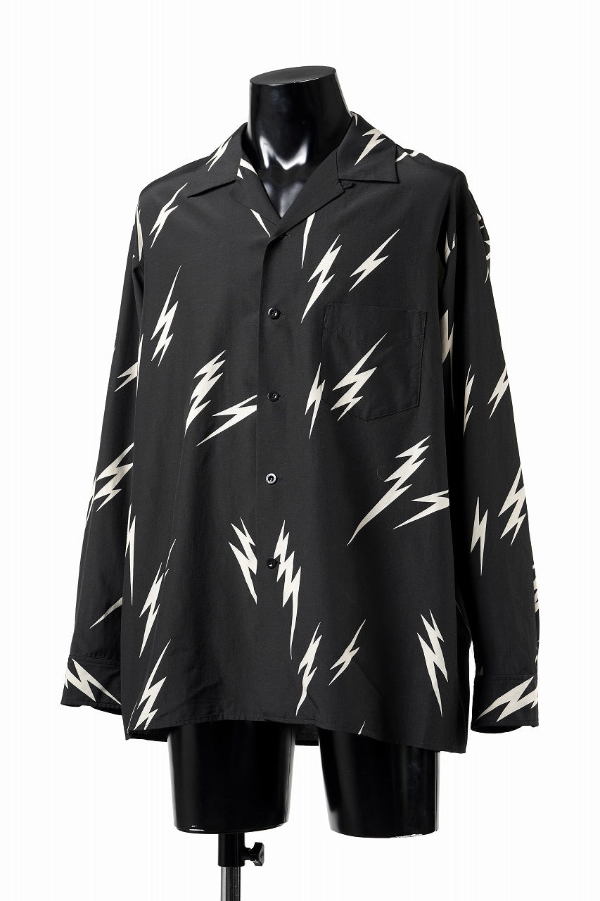 Load image into Gallery viewer, Y's for men x MASSES TE PATTERN DISCHARGE PRINT L/S SHIRT (BLACK)