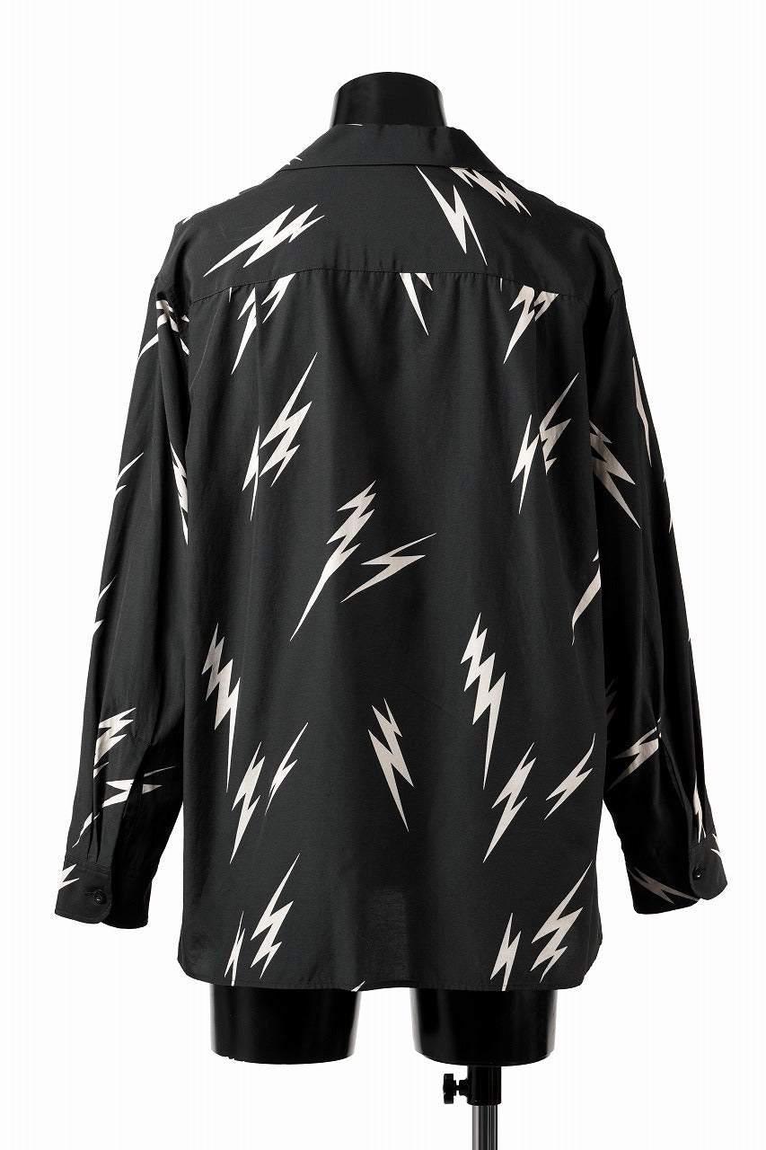 Load image into Gallery viewer, Y's for men x MASSES TE PATTERN DISCHARGE PRINT L/S SHIRT (BLACK)