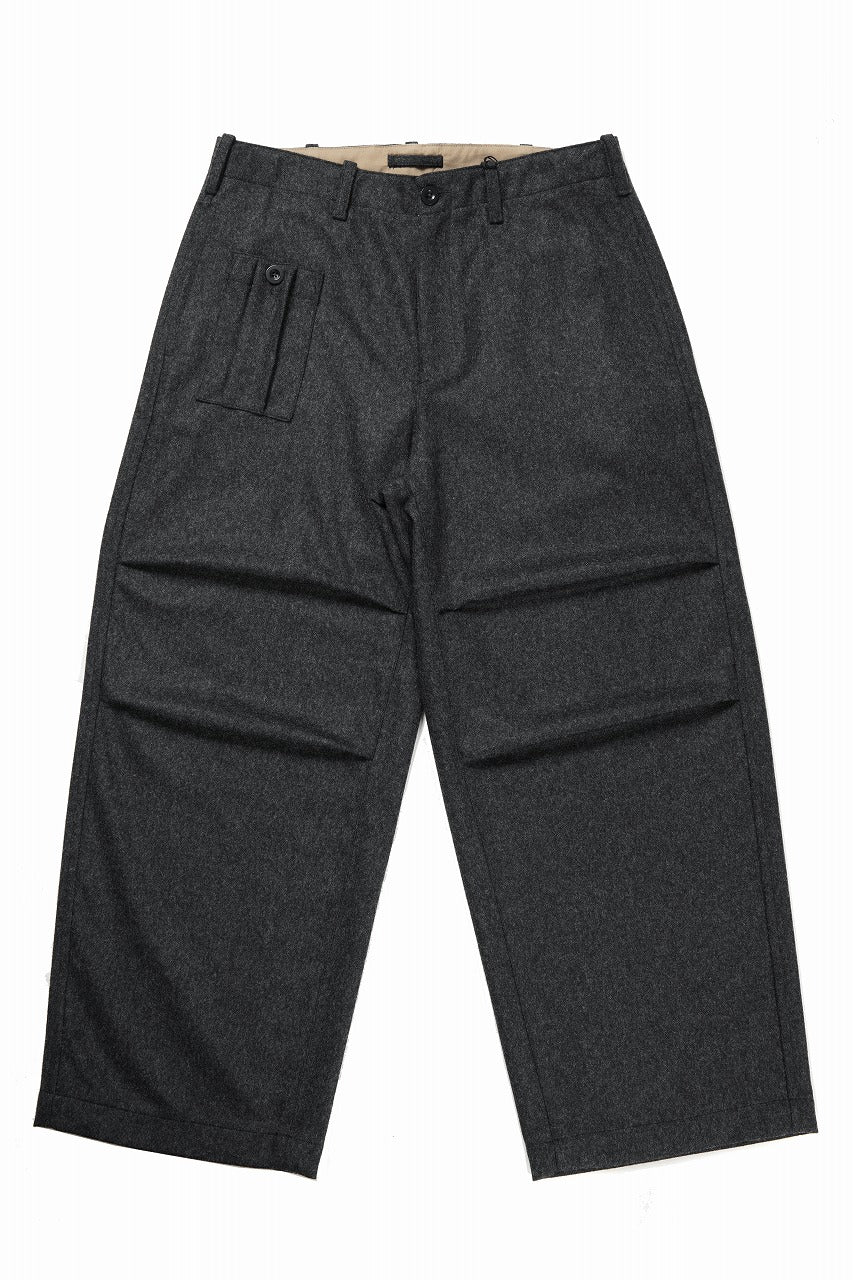 Ten c PANTALONE CARGO - TASCONATO / MILITARY WOOL FLANNEL (VEDVA NERA)