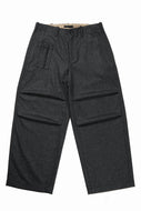 Ten c PANTALONE CARGO - TASCONATO / MILITARY WOOL FLANNEL (VEDVA NERA)