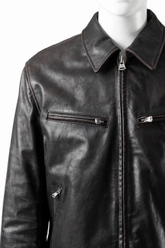 画像をギャラリービューアに読み込む, ISAMU KATAYAMA BACKLASH BUFFALO “GARMENT-WASH OVERDYE” SINGLE COLLAR RIDERS (DARK BROWN BLACK)