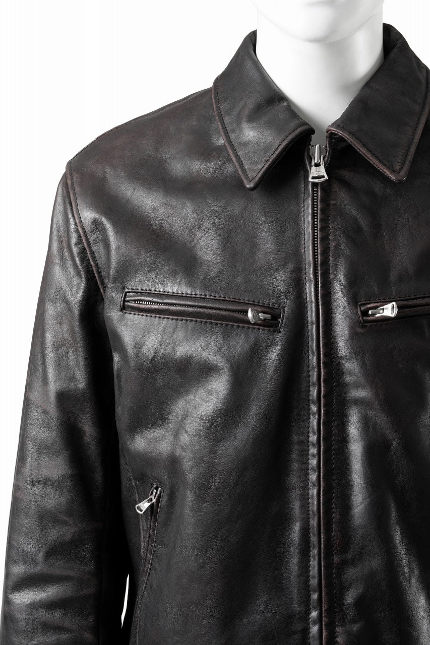 画像をギャラリービューアに読み込む, ISAMU KATAYAMA BACKLASH BUFFALO “GARMENT-WASH OVERDYE” SINGLE COLLAR RIDERS (DARK BROWN BLACK)