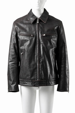 ISAMU KATAYAMA BACKLASH BUFFALO “GARMENT-WASH OVERDYE” SINGLE COLLAR RIDERS (DARK BROWN BLACK)