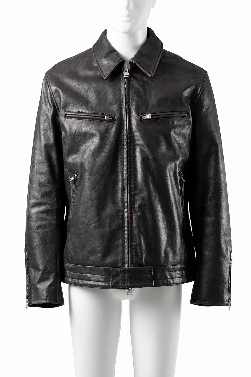 画像をギャラリービューアに読み込む, ISAMU KATAYAMA BACKLASH BUFFALO “GARMENT-WASH OVERDYE” SINGLE COLLAR RIDERS (DARK BROWN BLACK)