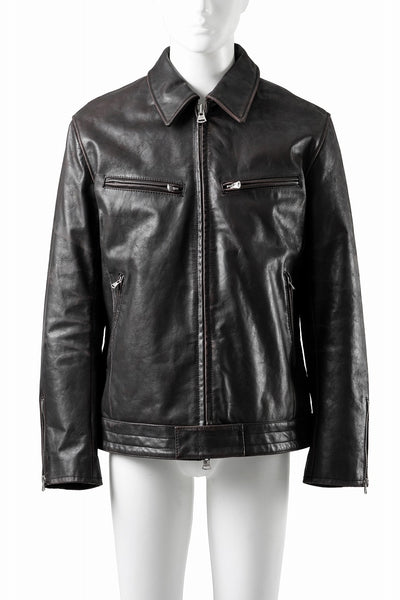 ISAMU KATAYAMA BACKLASH BUFFALO “GARMENT-WASH OVERDYE” SINGLE COLLAR RIDERS (DARK BROWN BLACK)