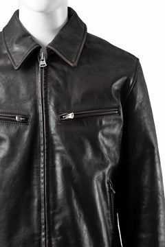 画像をギャラリービューアに読み込む, ISAMU KATAYAMA BACKLASH BUFFALO “GARMENT-WASH OVERDYE” SINGLE COLLAR RIDERS (DARK BROWN BLACK)