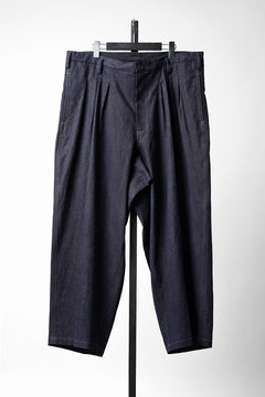 Load image into Gallery viewer, Y's for men INK-DYED HOUNDSTOOTH 12 TUCKS PANTS (BLUE)