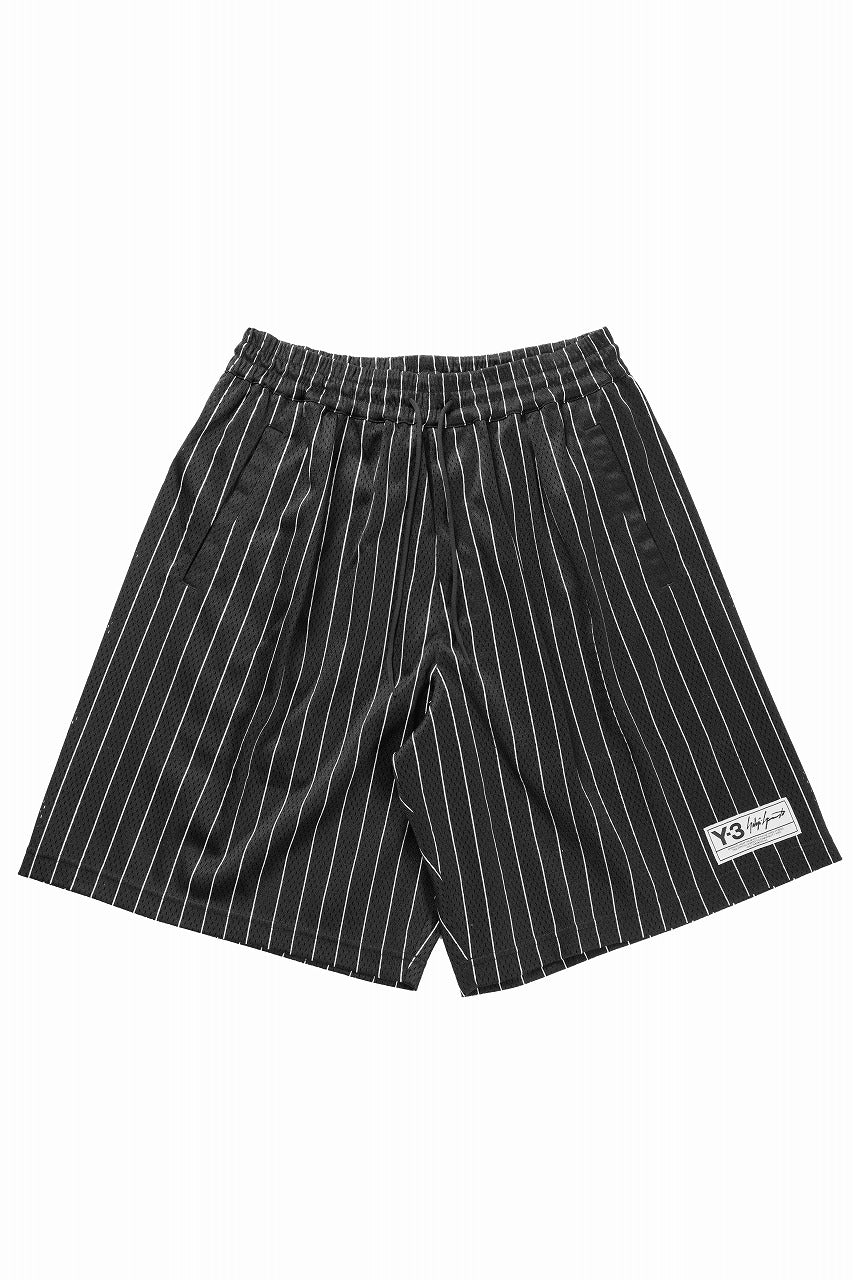 Y-3 Yohji Yamamoto ELITE 5 MESH PINSTRIPE SHORTS (BLACK)の商品
