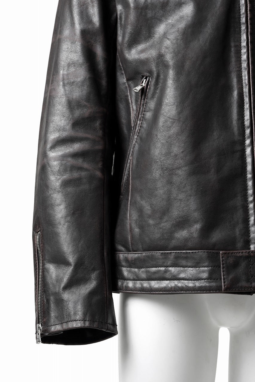 画像をギャラリービューアに読み込む, ISAMU KATAYAMA BACKLASH BUFFALO “GARMENT-WASH OVERDYE” SINGLE COLLAR RIDERS (DARK BROWN BLACK)
