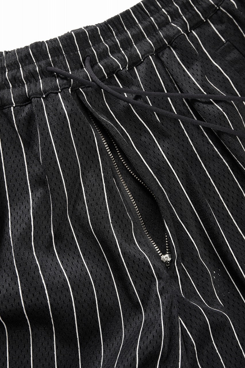画像をギャラリービューアに読み込む, Y-3 Yohji Yamamoto ELITE 5 MESH PINSTRIPE SHORTS (BLACK)