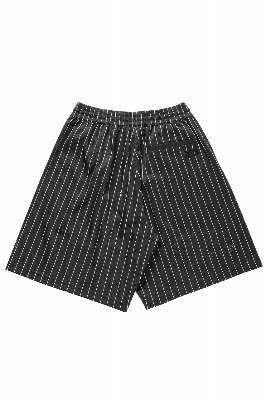画像をギャラリービューアに読み込む, Y-3 Yohji Yamamoto ELITE 5 MESH PINSTRIPE SHORTS (BLACK)