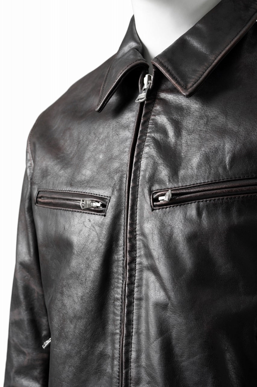 画像をギャラリービューアに読み込む, ISAMU KATAYAMA BACKLASH BUFFALO “GARMENT-WASH OVERDYE” SINGLE COLLAR RIDERS (DARK BROWN BLACK)