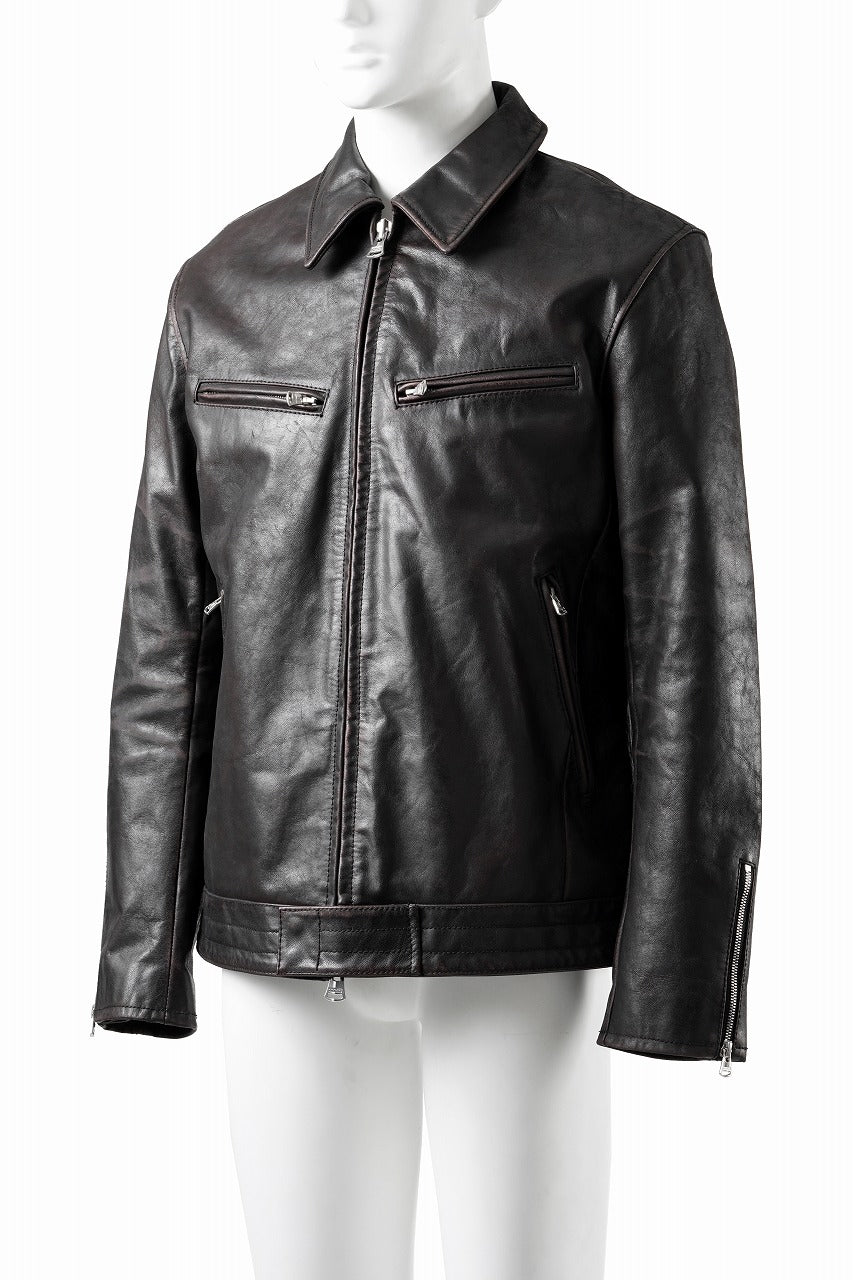 画像をギャラリービューアに読み込む, ISAMU KATAYAMA BACKLASH BUFFALO “GARMENT-WASH OVERDYE” SINGLE COLLAR RIDERS (DARK BROWN BLACK)